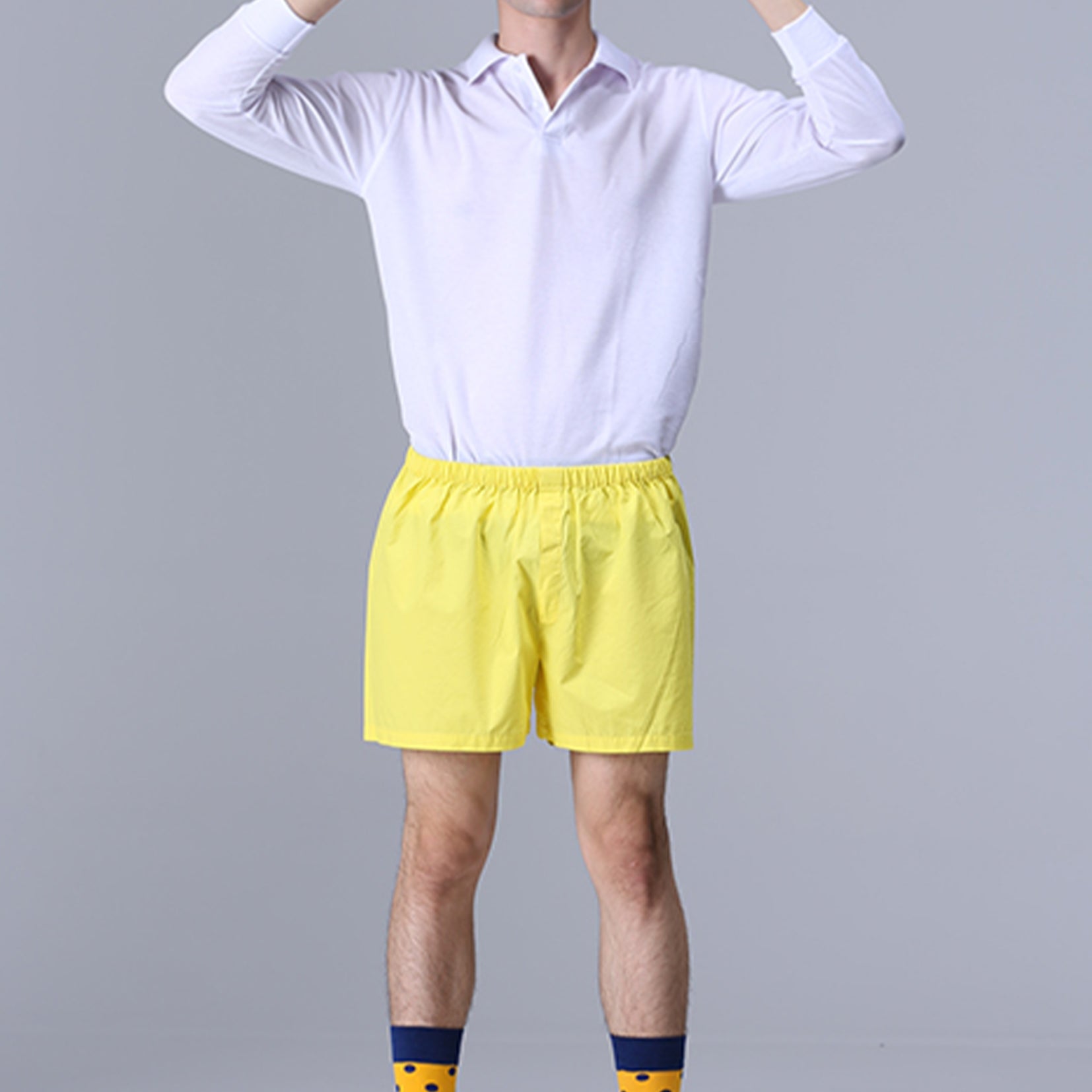 Unisex boxer shorts underwear in yellow