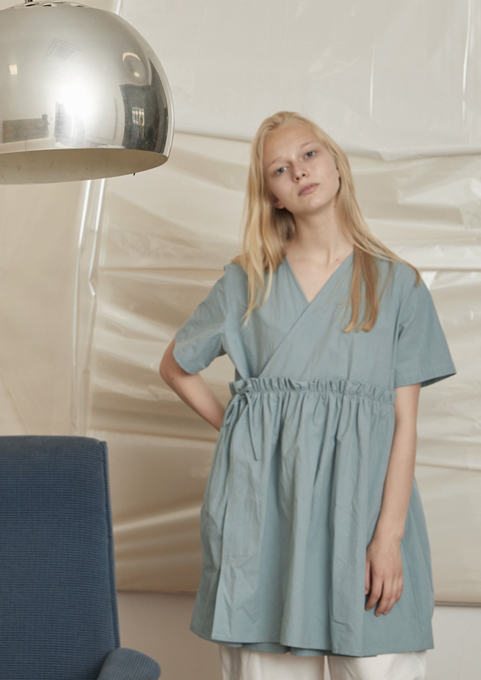 Japanese tie up smock dress - hazy blue Future Fusion Online Japanese tie up smock dress - hazy blue Future Fusion Online