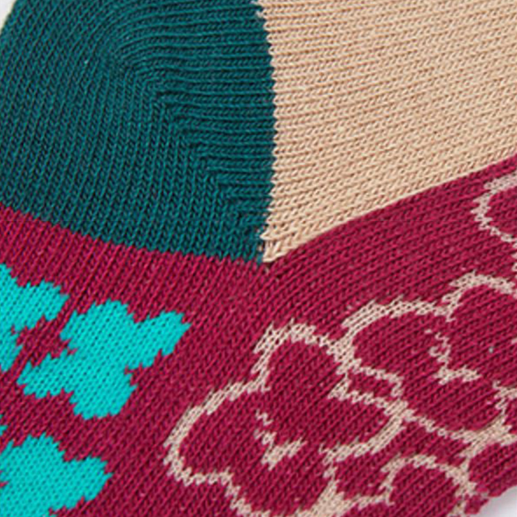 Floral splice mid-calf sock in 2 colours-raspberry