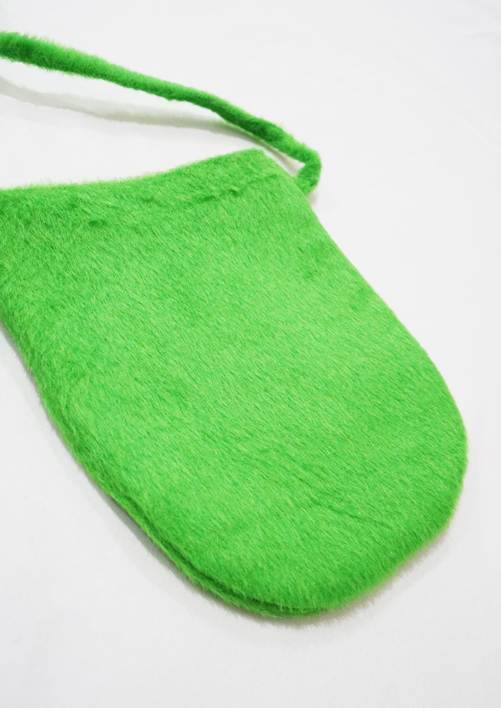 Wool crossbody bag in bright green