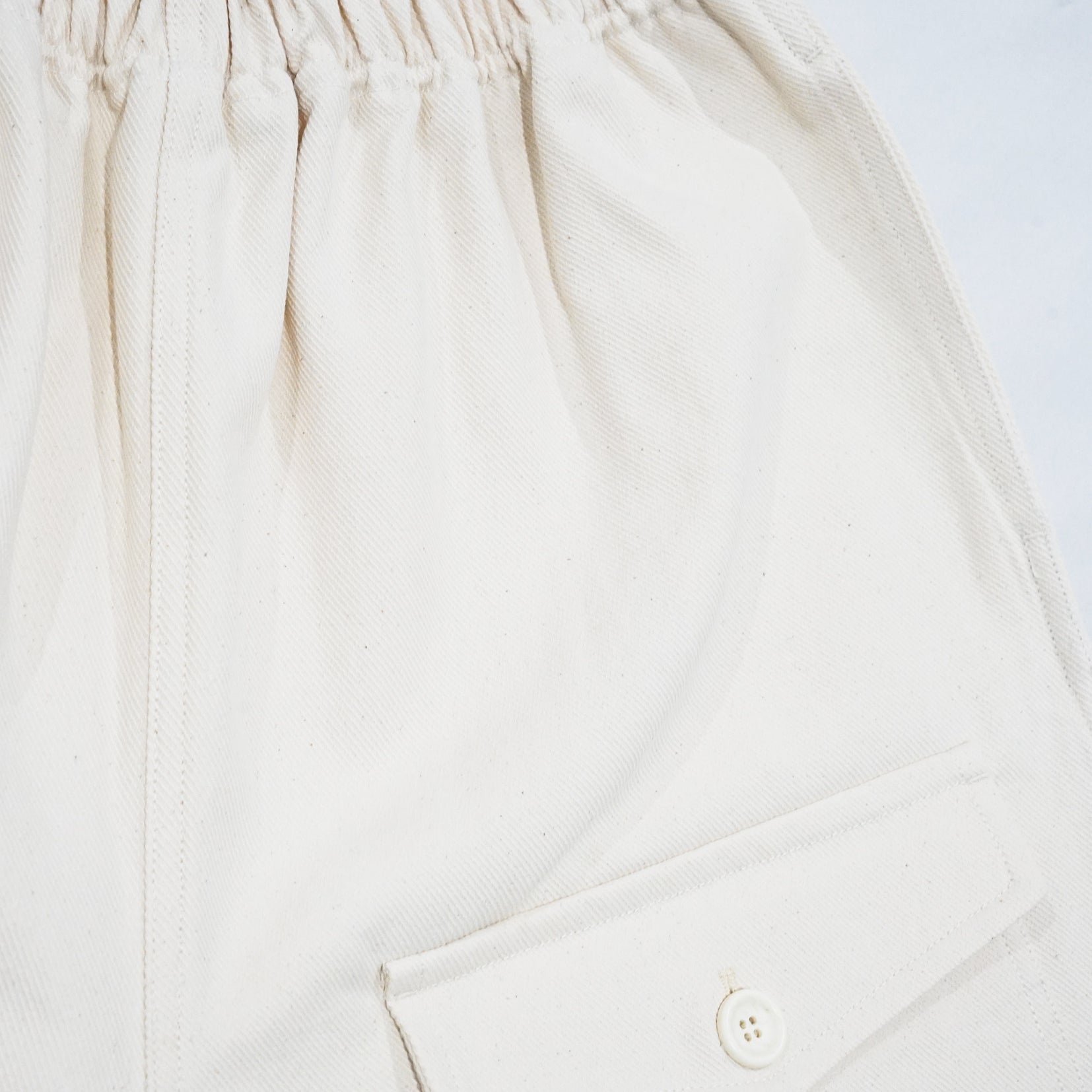Baggy pocket high waist straight pants in original white