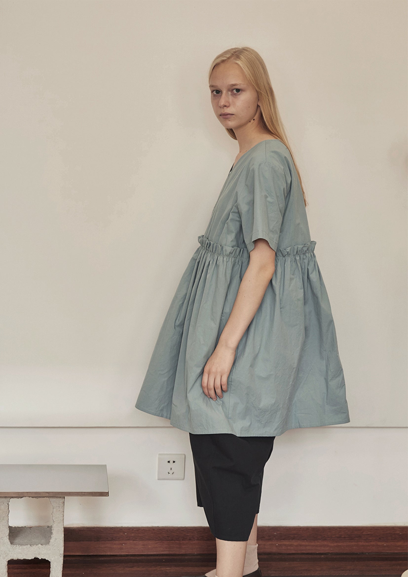 Japanese tie up smock dress - hazy blue Future Fusion Online Japanese tie up smock dress - hazy blue Future Fusion Online