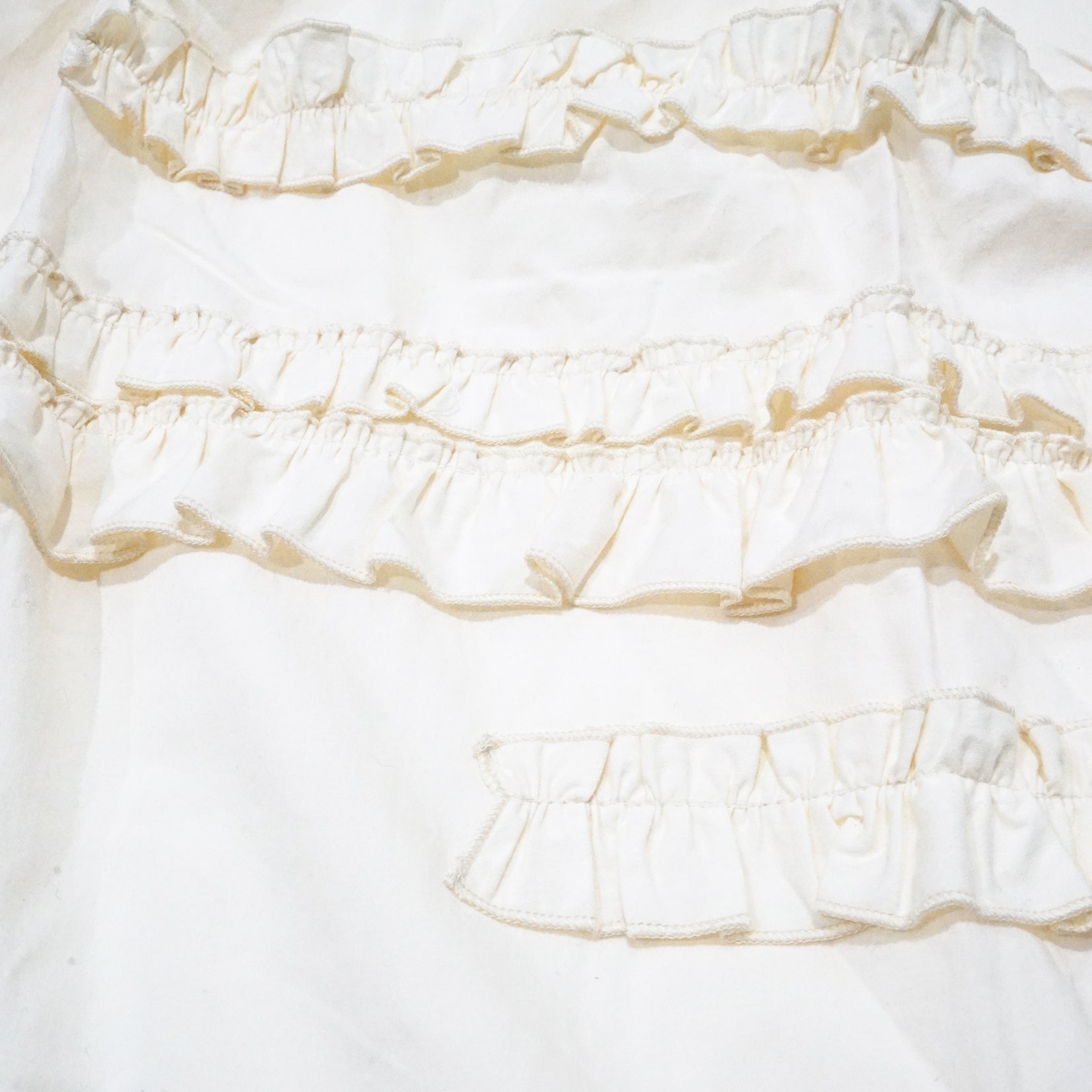 3D laced cotton skirt in cream white