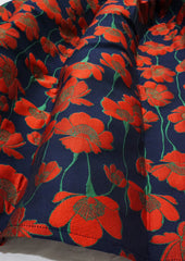 Velvet collage floral jacquard pinafore dress