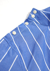 Striped shirt mock neck in blue