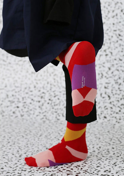 Camouflage mid-calf socks - red