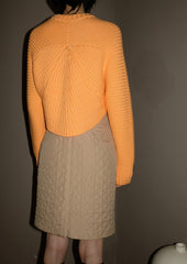 Shell textured coarse knitted jumper in bright orange